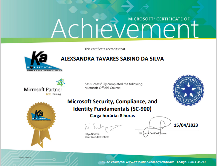 Certificado Microsoft Security, Compliance - SC-900